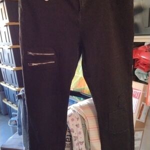 Black Zipper Detail Pants